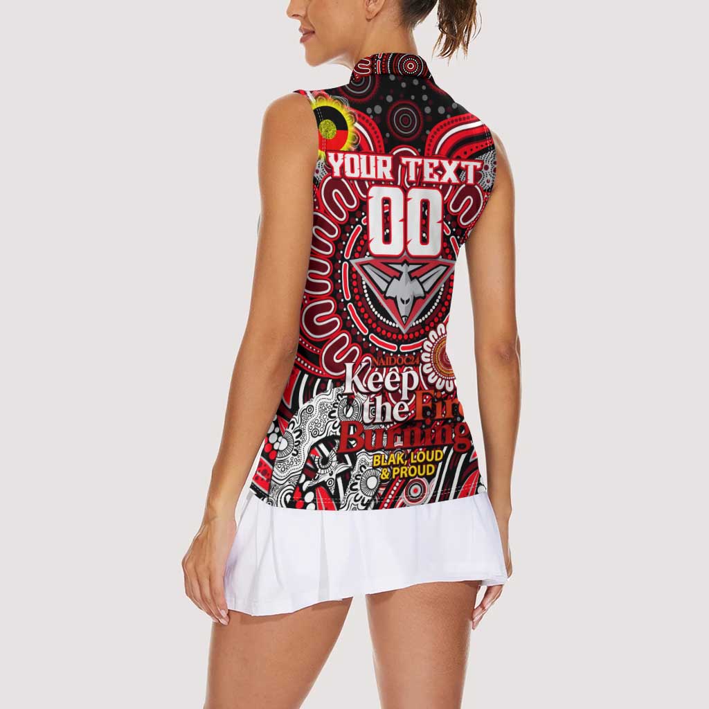 Custom Essendon Bombers NAIDOC Week 2024 Women Sleeveless Polo Shirt Mascot Football