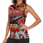 Custom Essendon Bombers NAIDOC Week 2024 Women Sleeveless Polo Shirt Mascot Football