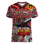 Custom Essendon Bombers NAIDOC Week 2024 Women V-Neck T-Shirt Mascot Football