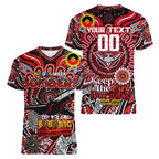 Custom Essendon Bombers NAIDOC Week 2024 Women V-Neck T-Shirt Mascot Football