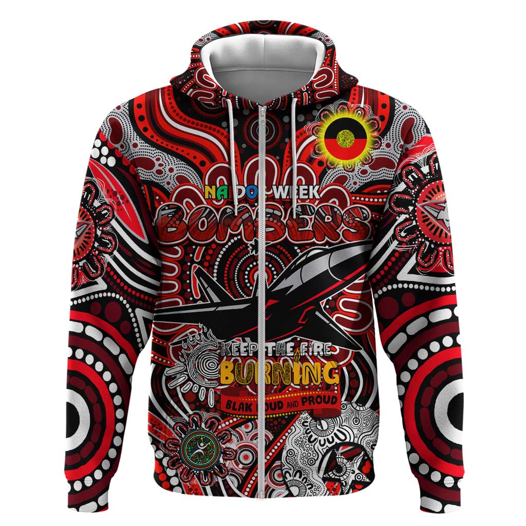 Custom Essendon Bombers NAIDOC Week 2024 Zip Hoodie Mascot Football