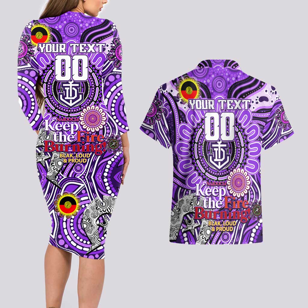 Custom Fremantle Dockers Freo NAIDOC Week 2024 Couples Matching Long Sleeve Bodycon Dress and Hawaiian Shirt Mascot Football