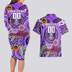 Custom Fremantle Dockers Freo NAIDOC Week 2024 Couples Matching Long Sleeve Bodycon Dress and Hawaiian Shirt Mascot Football
