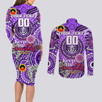 Custom Fremantle Dockers Freo NAIDOC Week 2024 Couples Matching Long Sleeve Bodycon Dress and Long Sleeve Button Shirt Mascot Football