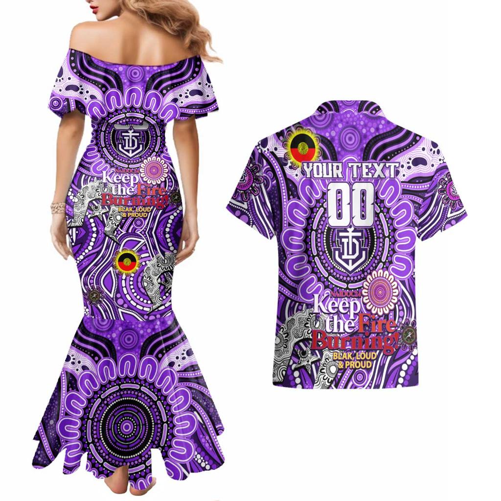 Custom Fremantle Dockers Freo NAIDOC Week 2024 Couples Matching Mermaid Dress and Hawaiian Shirt Mascot Football