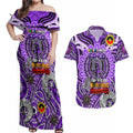 Custom Fremantle Dockers Freo NAIDOC Week 2024 Couples Matching Off Shoulder Maxi Dress and Hawaiian Shirt Mascot Football