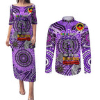 Custom Fremantle Dockers Freo NAIDOC Week 2024 Couples Matching Puletasi and Long Sleeve Button Shirt Mascot Football