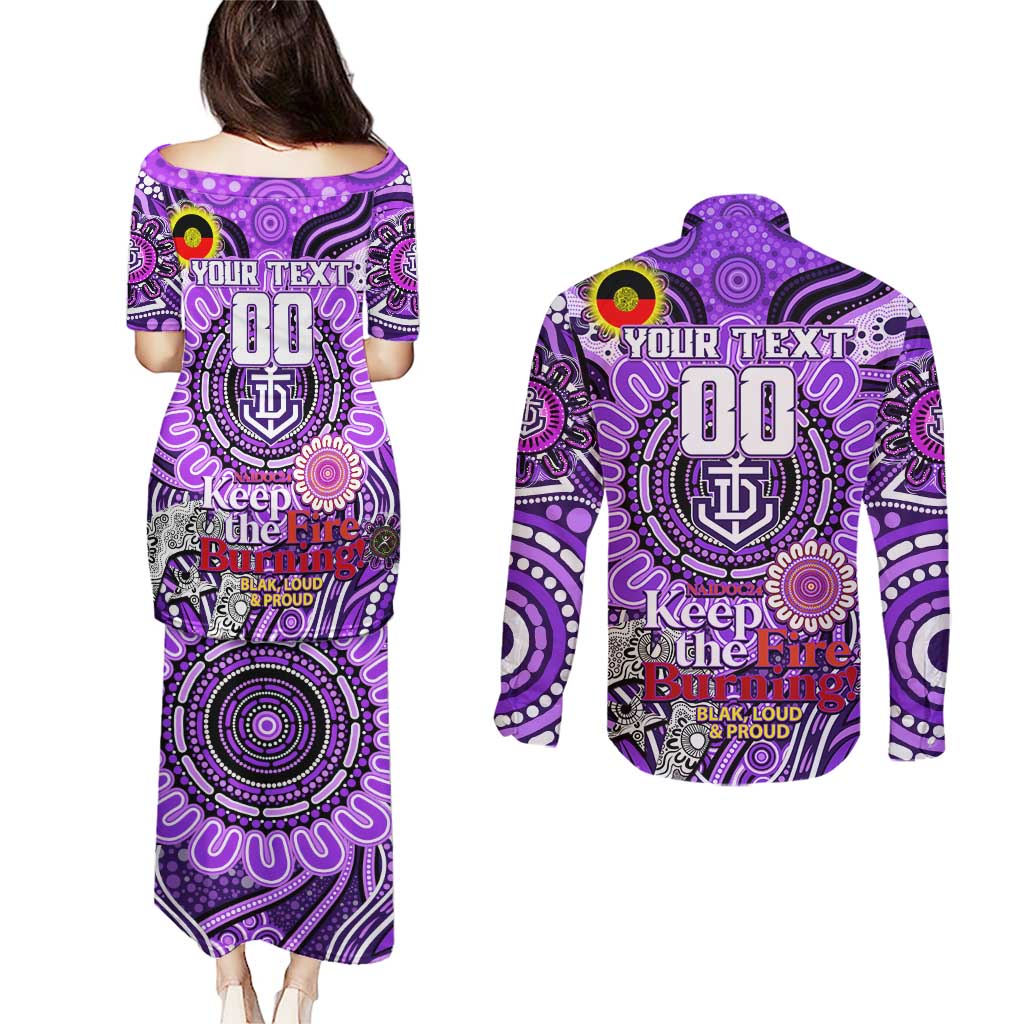 Custom Fremantle Dockers Freo NAIDOC Week 2024 Couples Matching Puletasi and Long Sleeve Button Shirt Mascot Football