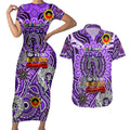 Custom Fremantle Dockers Freo NAIDOC Week 2024 Couples Matching Short Sleeve Bodycon Dress and Hawaiian Shirt Mascot Football