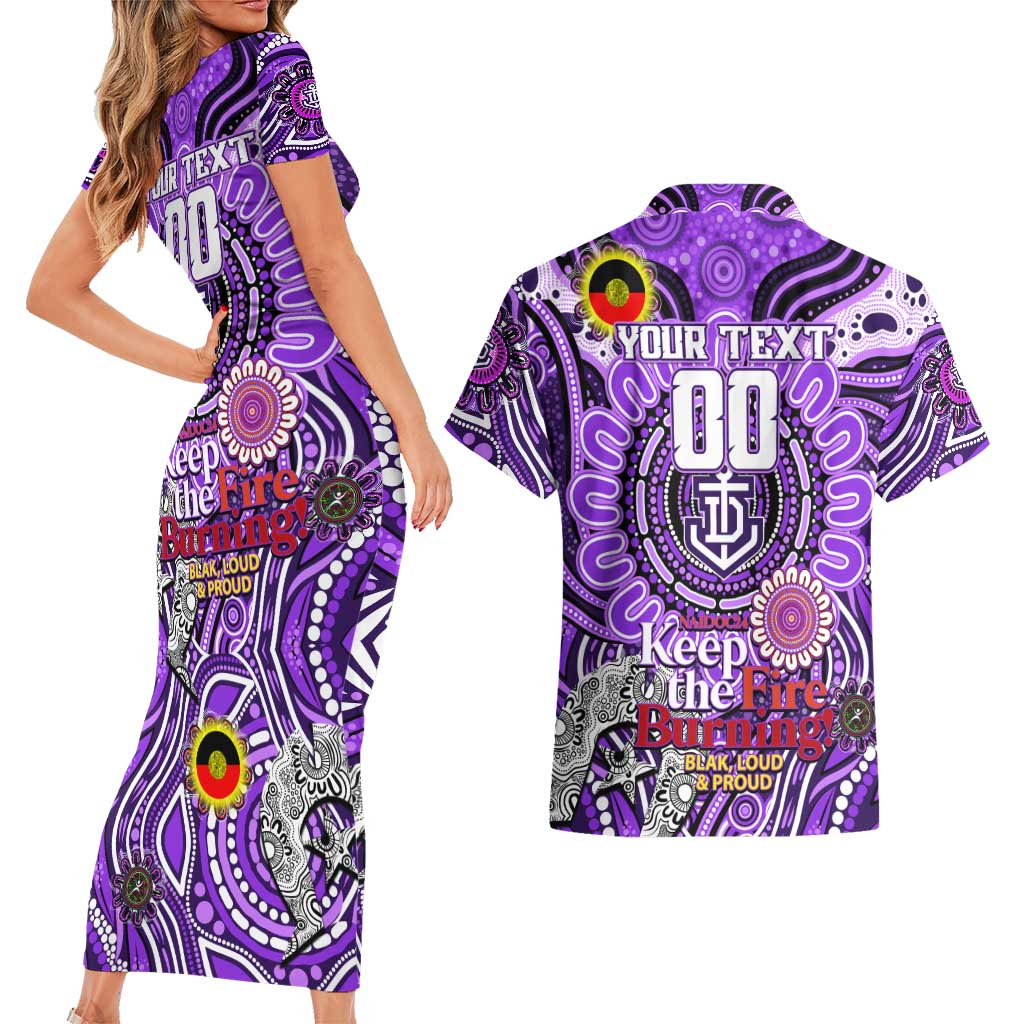 Custom Fremantle Dockers Freo NAIDOC Week 2024 Couples Matching Short Sleeve Bodycon Dress and Hawaiian Shirt Mascot Football