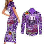 Custom Fremantle Dockers Freo NAIDOC Week 2024 Couples Matching Short Sleeve Bodycon Dress and Long Sleeve Button Shirt Mascot Football
