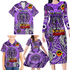 Custom Fremantle Dockers Freo NAIDOC Week 2024 Family Matching Long Sleeve Bodycon Dress and Hawaiian Shirt Mascot Football