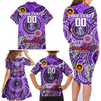 Custom Fremantle Dockers Freo NAIDOC Week 2024 Family Matching Long Sleeve Bodycon Dress and Hawaiian Shirt Mascot Football