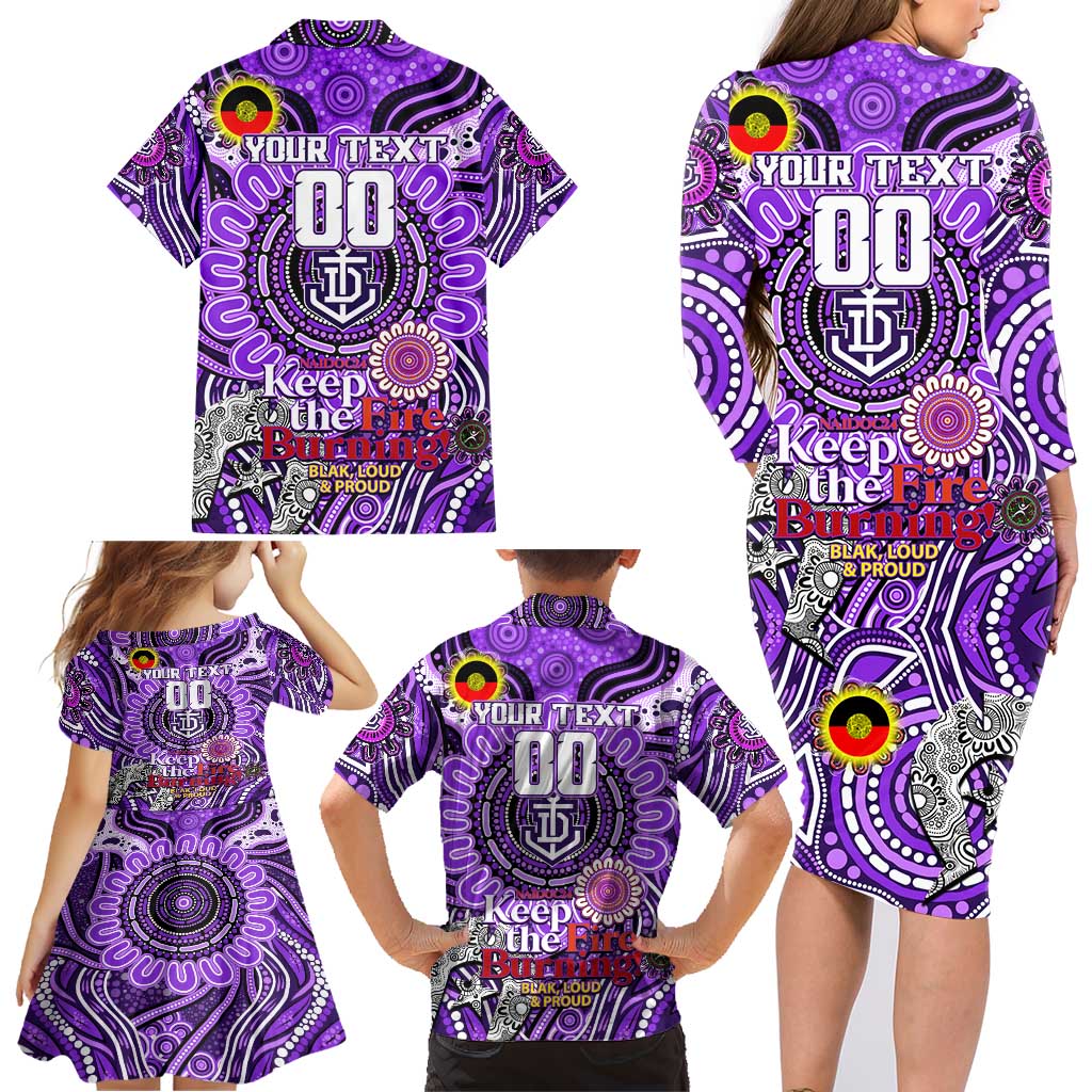 Custom Fremantle Dockers Freo NAIDOC Week 2024 Family Matching Long Sleeve Bodycon Dress and Hawaiian Shirt Mascot Football