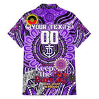 Custom Fremantle Dockers Freo NAIDOC Week 2024 Family Matching Long Sleeve Bodycon Dress and Hawaiian Shirt Mascot Football