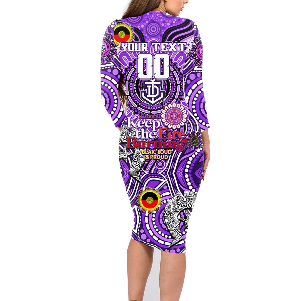 Custom Fremantle Dockers Freo NAIDOC Week 2024 Family Matching Long Sleeve Bodycon Dress and Hawaiian Shirt Mascot Football