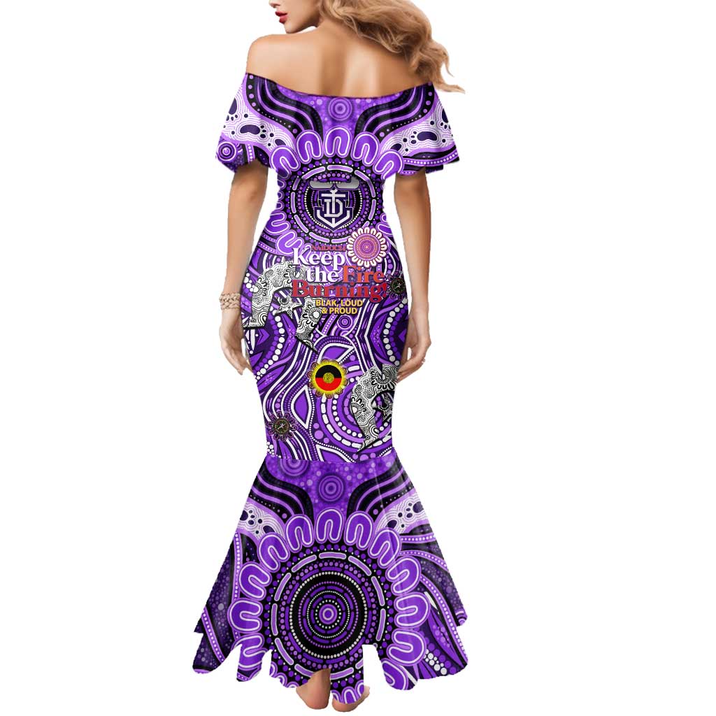 Custom Fremantle Dockers Freo NAIDOC Week 2024 Family Matching Mermaid Dress and Hawaiian Shirt Mascot Football