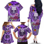 Custom Fremantle Dockers Freo NAIDOC Week 2024 Family Matching Off The Shoulder Long Sleeve Dress and Hawaiian Shirt Mascot Football