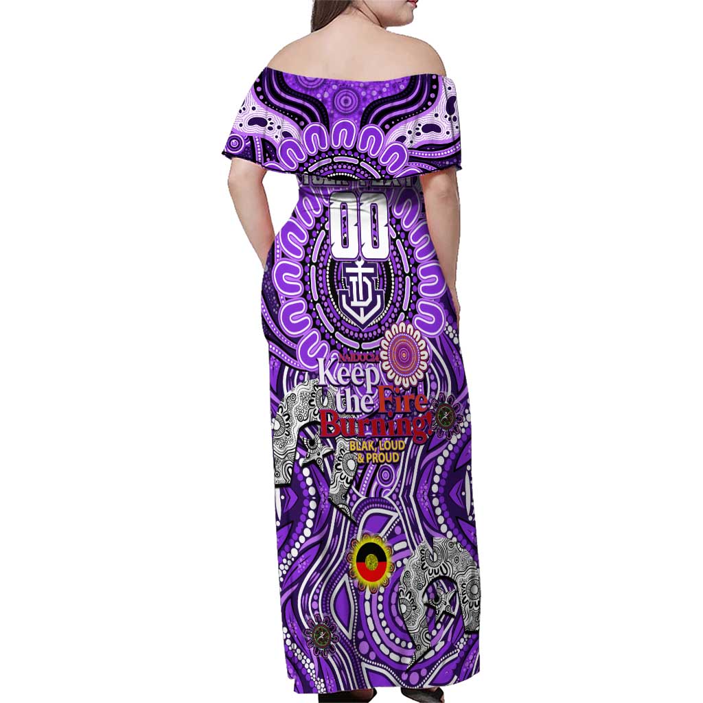Custom Fremantle Dockers Freo NAIDOC Week 2024 Family Matching Off Shoulder Maxi Dress and Hawaiian Shirt Mascot Football