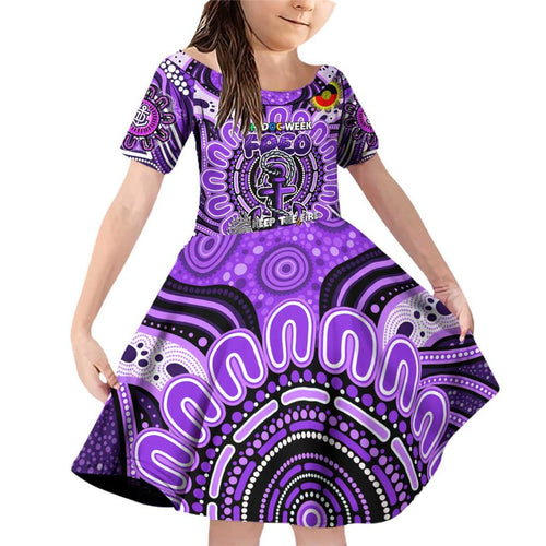 Custom Fremantle Dockers Freo NAIDOC Week 2024 Family Matching Off Shoulder Short Dress and Hawaiian Shirt Mascot Football