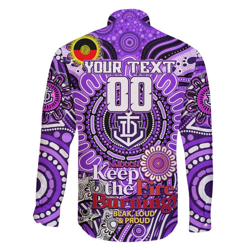 Custom Fremantle Dockers Freo NAIDOC Week 2024 Family Matching Off Shoulder Short Dress and Hawaiian Shirt Mascot Football