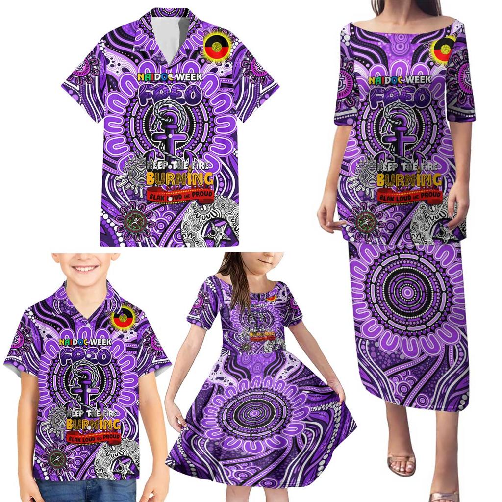 Custom Fremantle Dockers Freo NAIDOC Week 2024 Family Matching Puletasi and Hawaiian Shirt Mascot Football