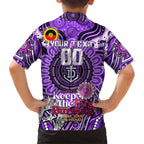Custom Fremantle Dockers Freo NAIDOC Week 2024 Family Matching Short Sleeve Bodycon Dress and Hawaiian Shirt Mascot Football