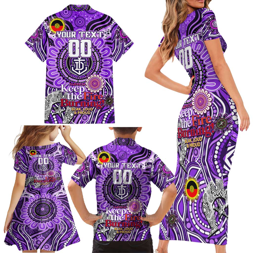 Custom Fremantle Dockers Freo NAIDOC Week 2024 Family Matching Short Sleeve Bodycon Dress and Hawaiian Shirt Mascot Football