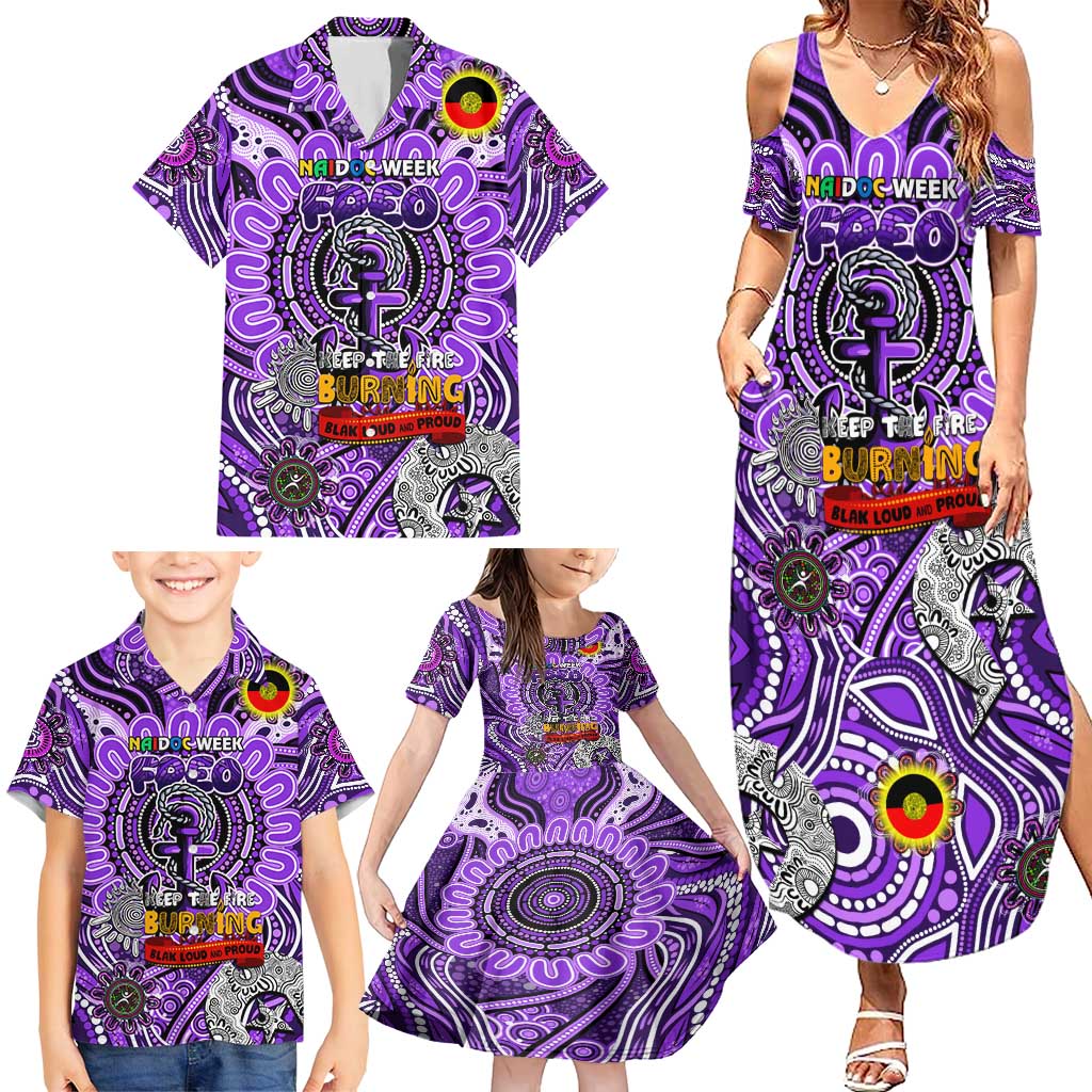 Custom Fremantle Dockers Freo NAIDOC Week 2024 Family Matching Summer Maxi Dress and Hawaiian Shirt Mascot Football