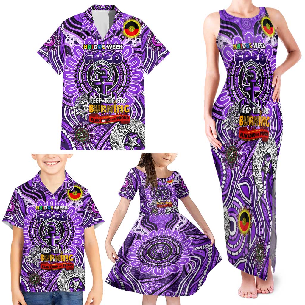 Custom Fremantle Dockers Freo NAIDOC Week 2024 Family Matching Tank Maxi Dress and Hawaiian Shirt Mascot Football