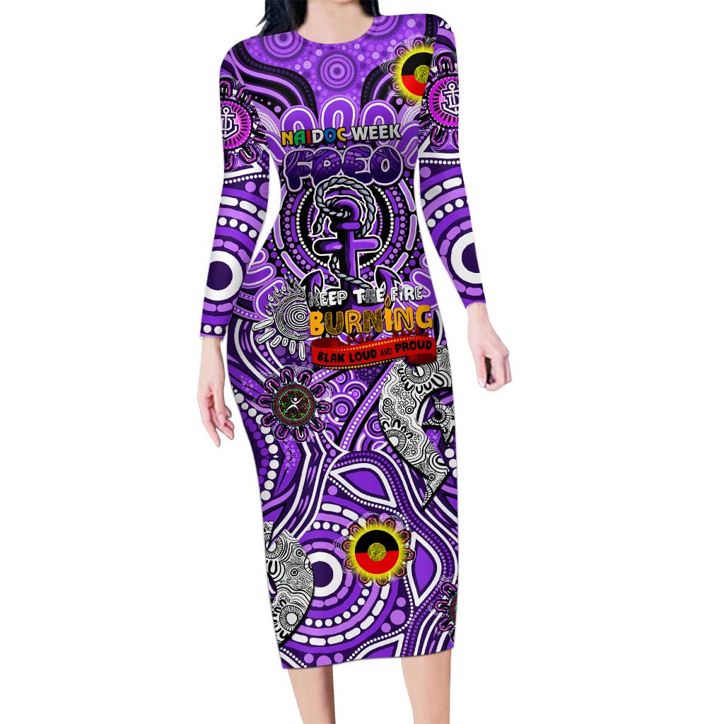 Custom Fremantle Dockers Freo NAIDOC Week 2024 Long Sleeve Bodycon Dress Mascot Football