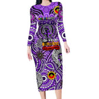 Custom Fremantle Dockers Freo NAIDOC Week 2024 Long Sleeve Bodycon Dress Mascot Football