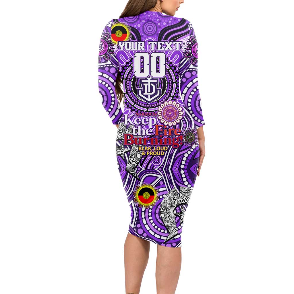 Custom Fremantle Dockers Freo NAIDOC Week 2024 Long Sleeve Bodycon Dress Mascot Football