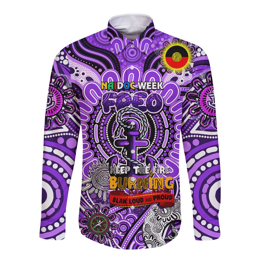 Custom Fremantle Dockers Freo NAIDOC Week 2024 Long Sleeve Button Shirt Mascot Football