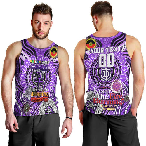 Custom Fremantle Dockers Freo NAIDOC Week 2024 Men Tank Top Mascot Football
