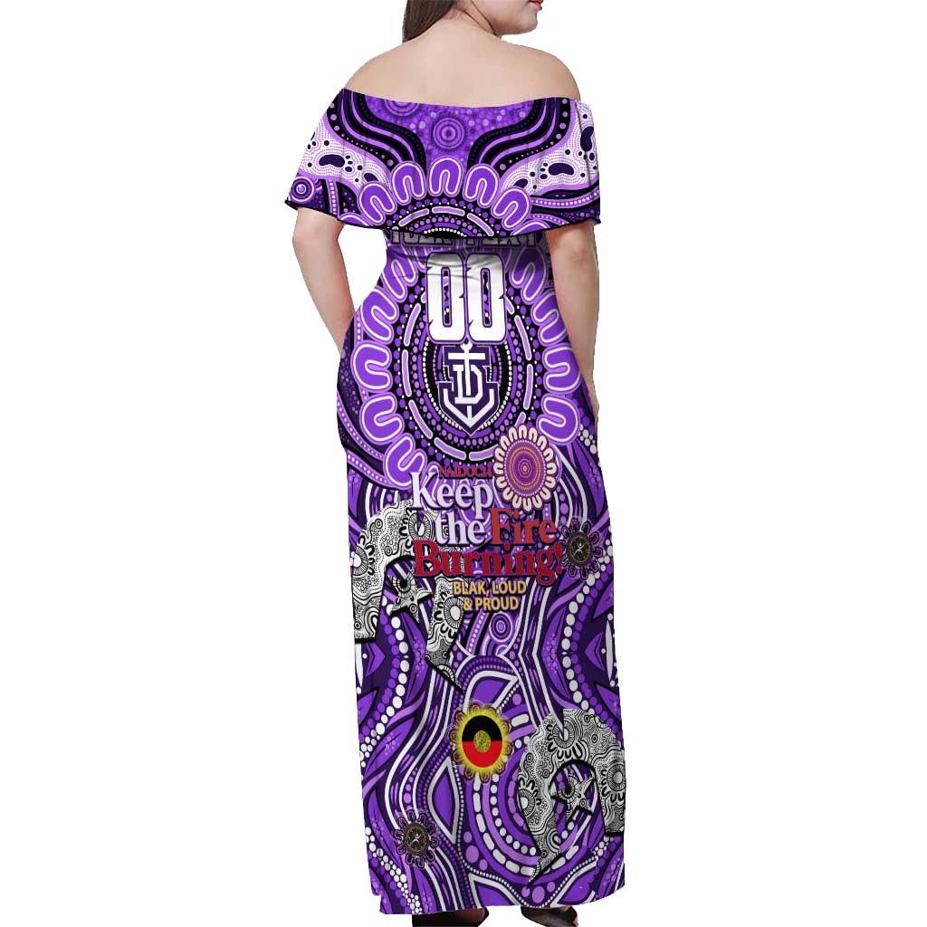 Custom Fremantle Dockers Freo NAIDOC Week 2024 Off Shoulder Maxi Dress Mascot Football