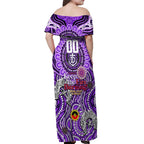 Custom Fremantle Dockers Freo NAIDOC Week 2024 Off Shoulder Maxi Dress Mascot Football