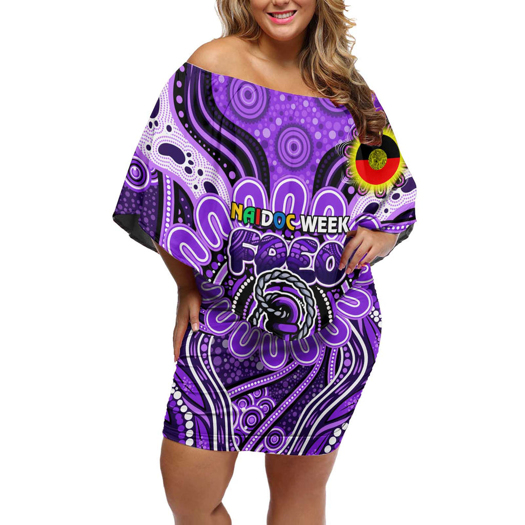 Custom Fremantle Dockers Freo NAIDOC Week 2024 Off Shoulder Short Dress Mascot Football