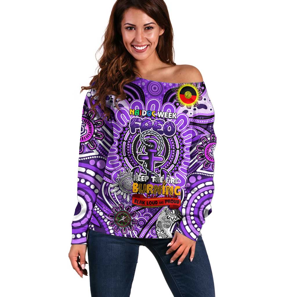 Custom Fremantle Dockers Freo NAIDOC Week 2024 Off Shoulder Sweater Mascot Football