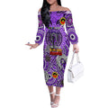 Custom Fremantle Dockers Freo NAIDOC Week 2024 Off The Shoulder Long Sleeve Dress Mascot Football