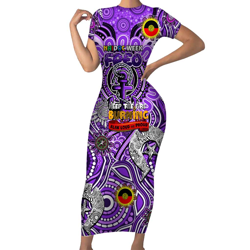 Custom Fremantle Dockers Freo NAIDOC Week 2024 Short Sleeve Bodycon Dress Mascot Football