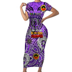 Custom Fremantle Dockers Freo NAIDOC Week 2024 Short Sleeve Bodycon Dress Mascot Football