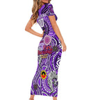 Custom Fremantle Dockers Freo NAIDOC Week 2024 Short Sleeve Bodycon Dress Mascot Football