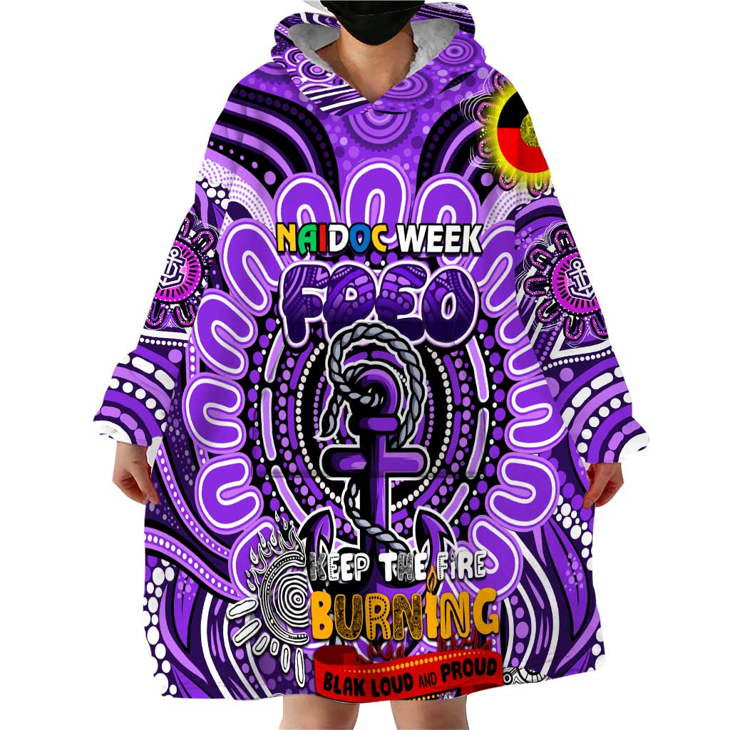 Custom Fremantle Dockers Freo NAIDOC Week 2024 Wearable Blanket Hoodie Mascot Football