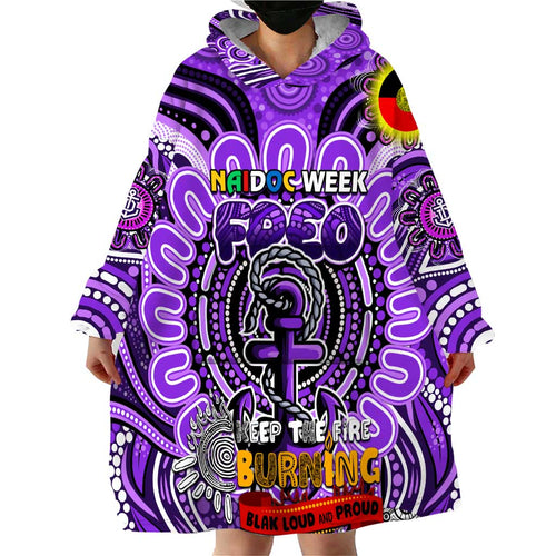 Custom Fremantle Dockers Freo NAIDOC Week 2024 Wearable Blanket Hoodie Mascot Football