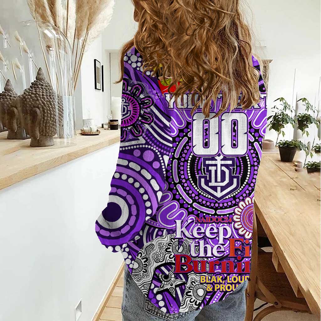 Custom Fremantle Dockers Freo NAIDOC Week 2024 Women Casual Shirt Mascot Football