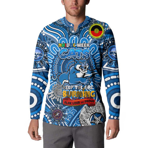Custom Geelong Cats NAIDOC Week 2024 Button Sweatshirt Mascot Football