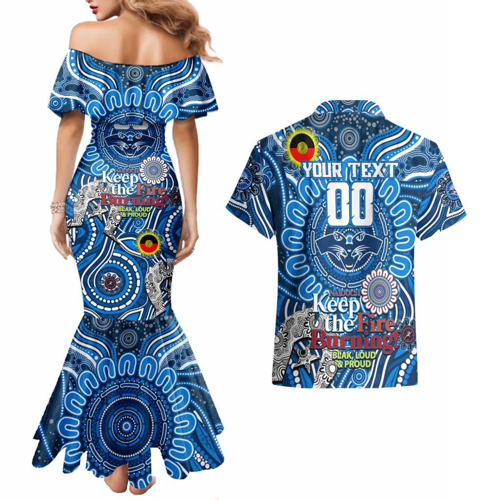 Custom Geelong Cats NAIDOC Week 2024 Couples Matching Mermaid Dress and Hawaiian Shirt Mascot Football