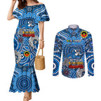 Custom Geelong Cats NAIDOC Week 2024 Couples Matching Mermaid Dress and Long Sleeve Button Shirt Mascot Football