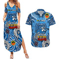 Custom Geelong Cats NAIDOC Week 2024 Couples Matching Summer Maxi Dress and Hawaiian Shirt Mascot Football
